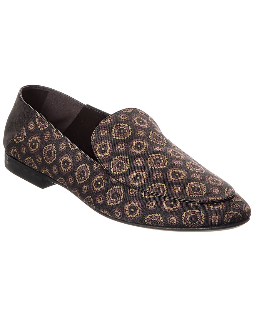 Saint Laurent Alain Canvas & Leather Flat