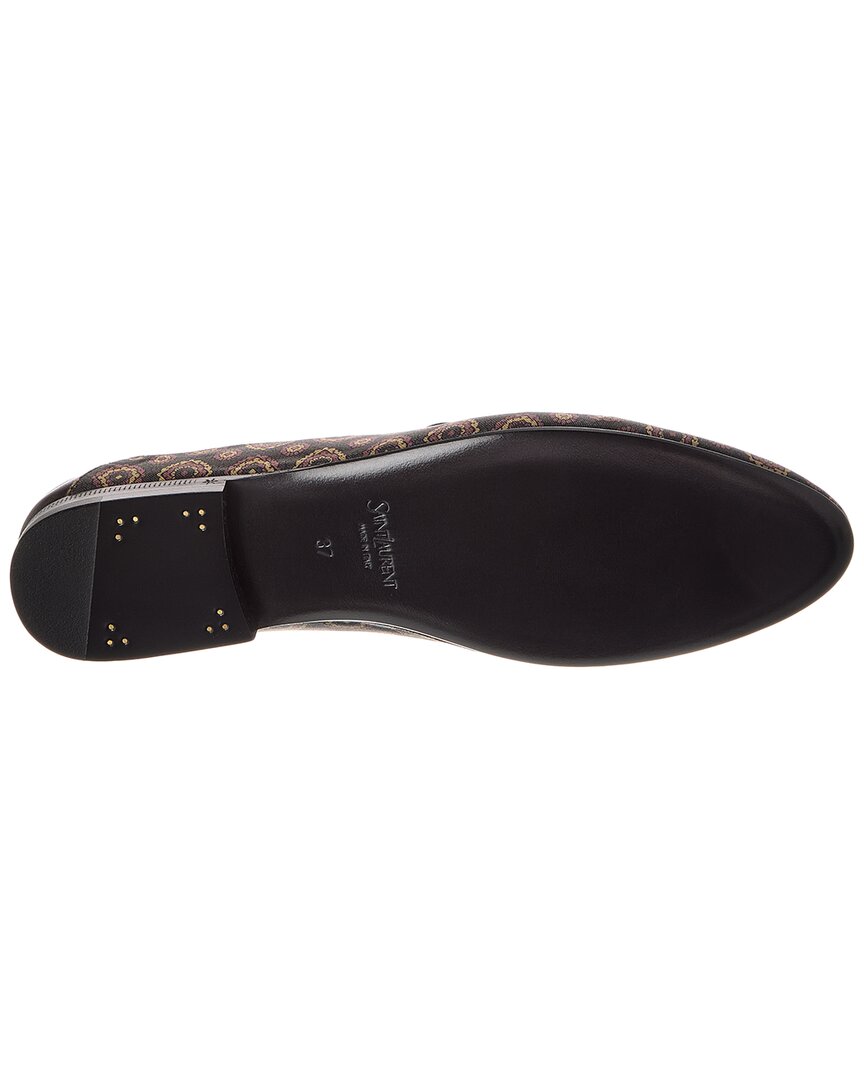 Saint Laurent Alain Canvas & Leather Flat