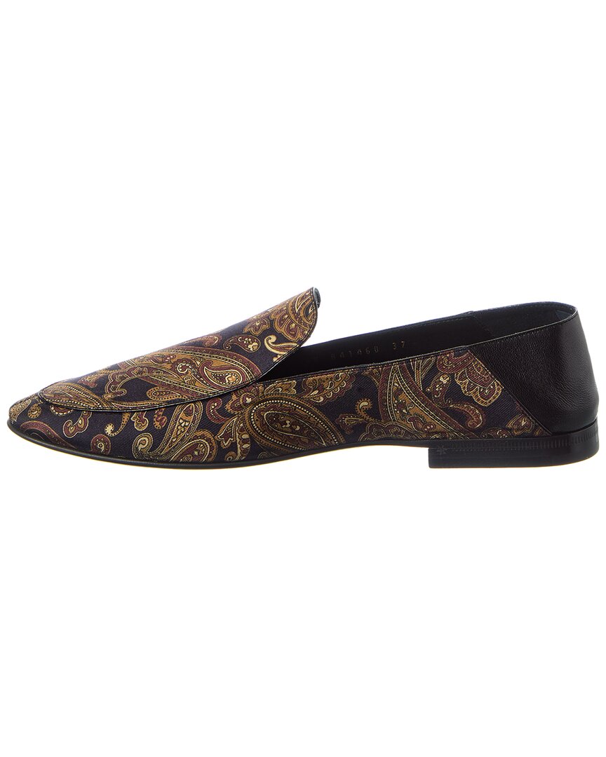Saint Laurent Alain Canvas & Leather Flat