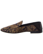 Saint Laurent Alain Canvas & Leather Flat