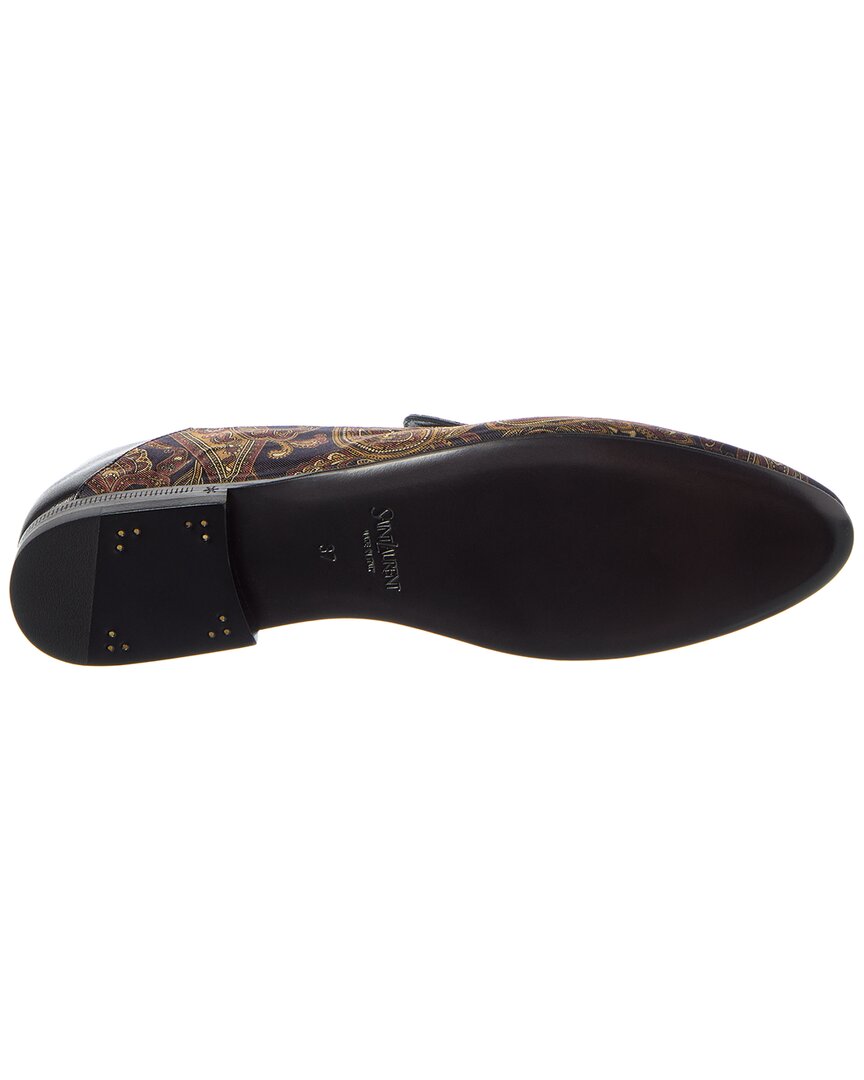 Saint Laurent Alain Canvas & Leather Flat