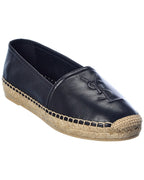 Saint Laurent Debossed Logo Leather Espadrille