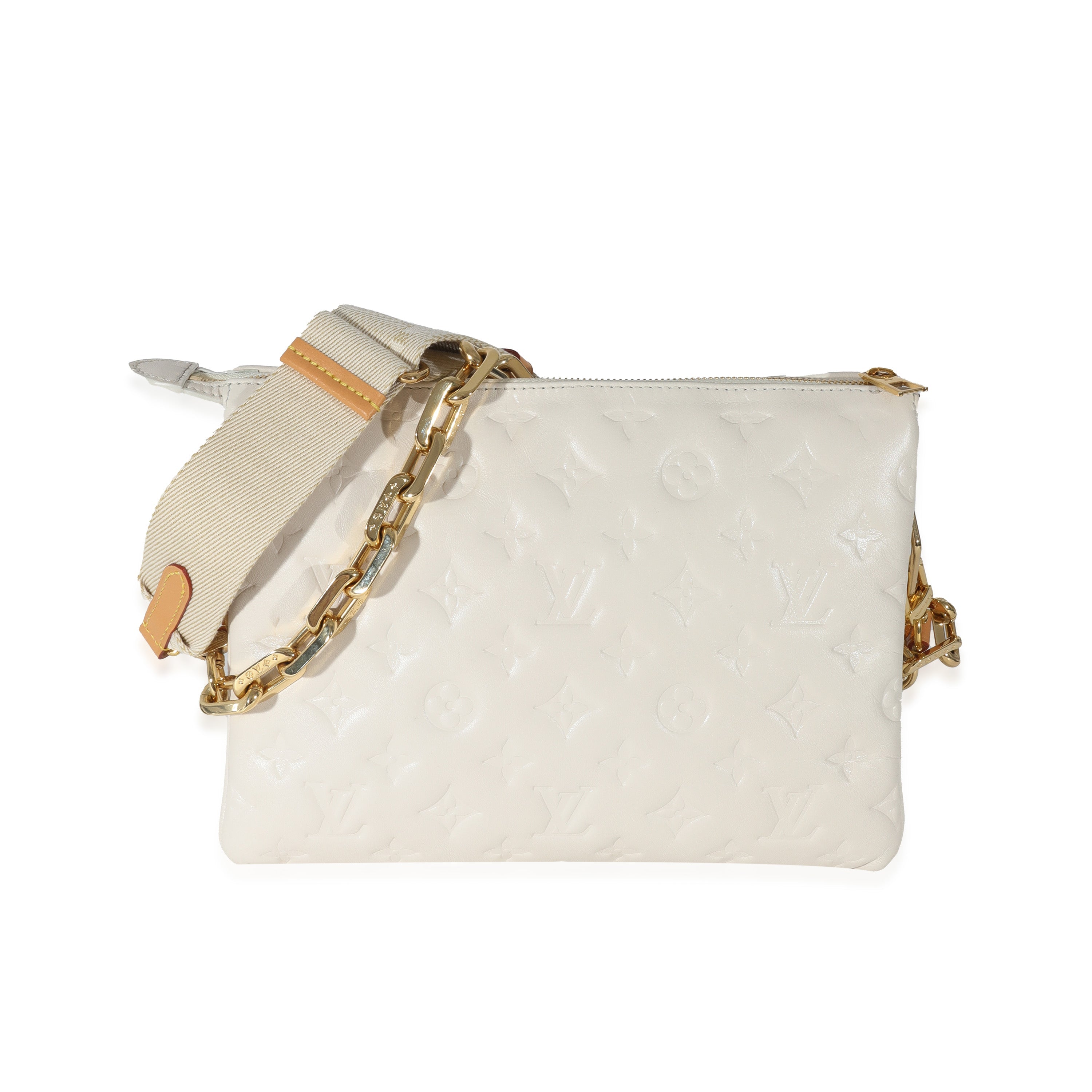 Louis Vuitton Louis Vuitton Cream Monogram Lambskin Coussin PM