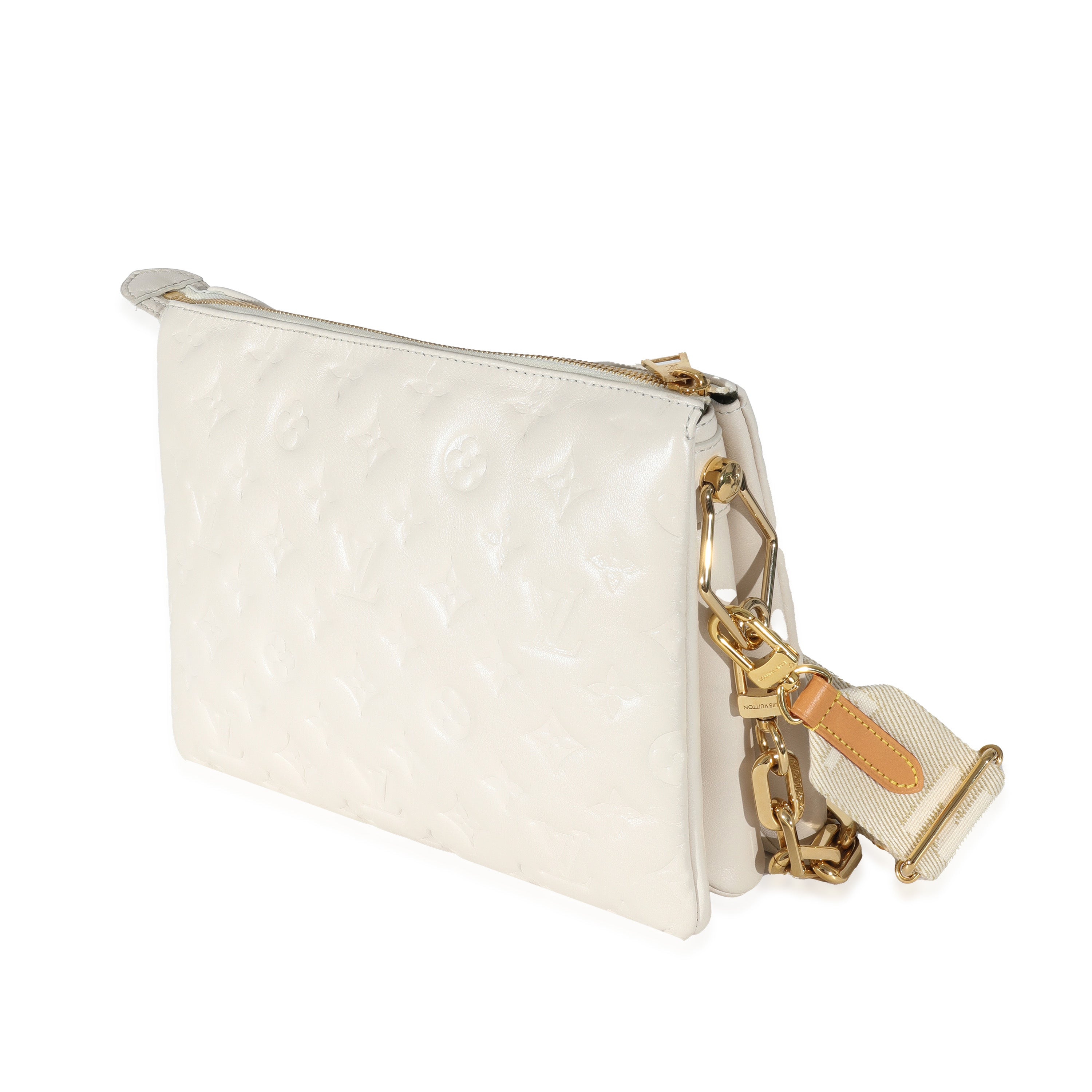Louis Vuitton Louis Vuitton Cream Monogram Lambskin Coussin PM