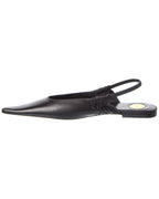 Saint Laurent Anne Marie Leather Slingback Ballerina Flat