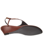 Saint Laurent Cassandra Leather Wedge Sandal