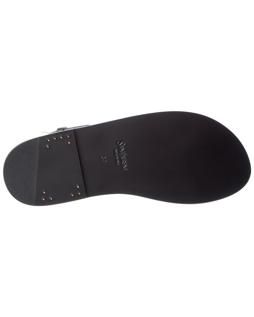 Saint Laurent Cassandre Leather Sandal