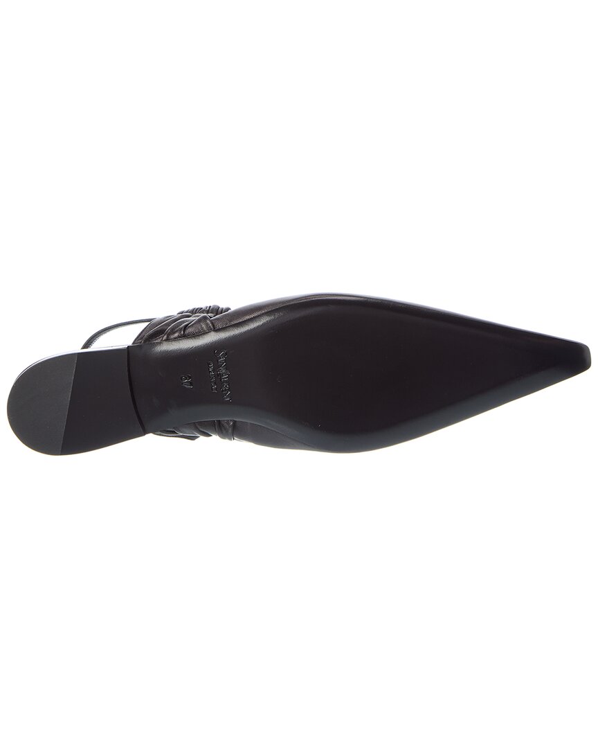 Saint Laurent Anne Marie Leather Slingback Ballerina Flat
