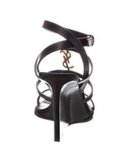 Saint Laurent Cassandra 90 Leather Wedge Sandal