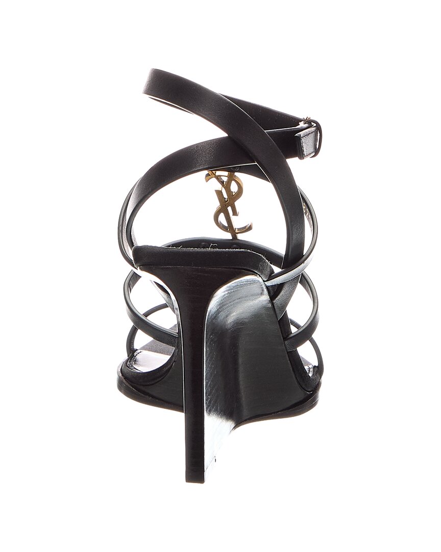 Saint Laurent Cassandra 90 Leather Wedge Sandal