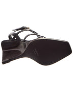 Saint Laurent Cassandra 90 Leather Wedge Sandal