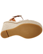 Saint Laurent Tribute 85 Leather Espadrille Wedge Sandal