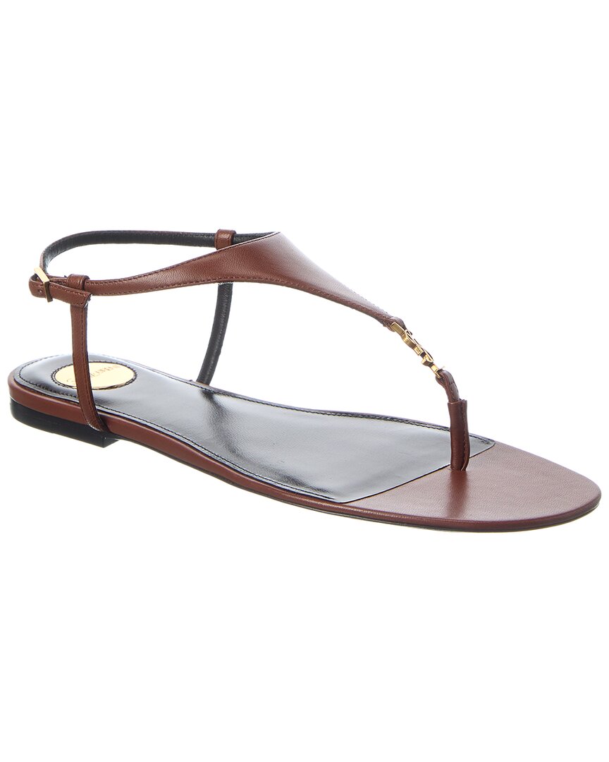 Saint Laurent Cassandre Leather Sandal