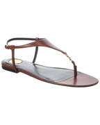 Saint Laurent Cassandre Leather Sandal