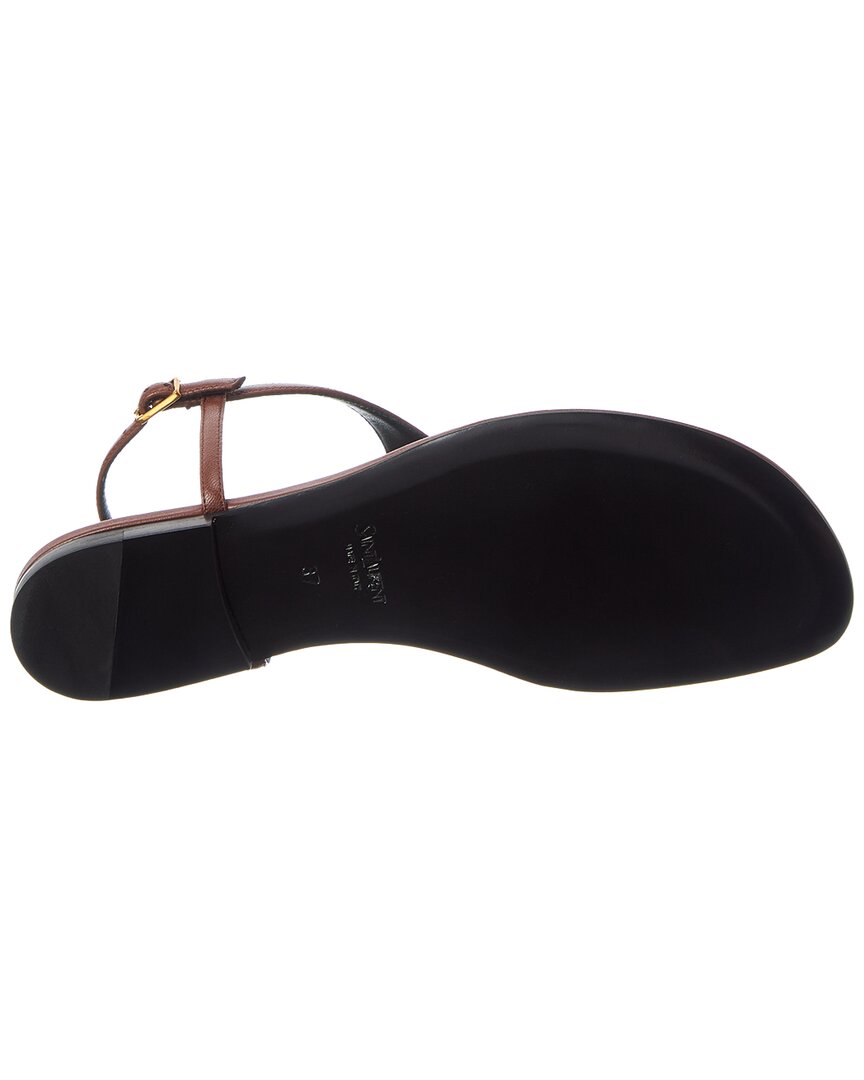 Saint Laurent Cassandre Leather Sandal