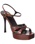 Saint Laurent Debbie Leather Platform Sandal