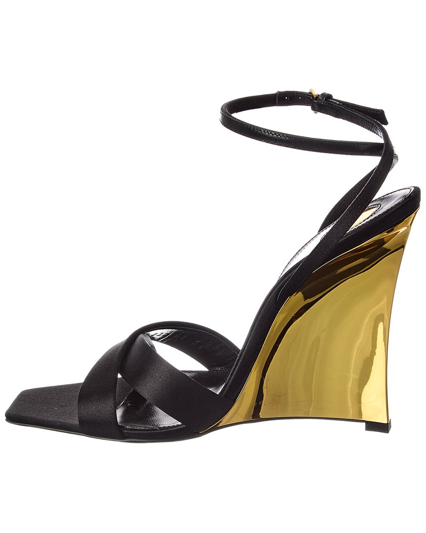 Saint Laurent Lucienne 110 Satin Wedge Sandal