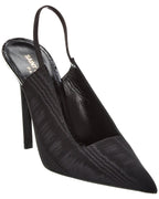 Saint Laurent Raven 110 Grosgrain Slingback Pump Black