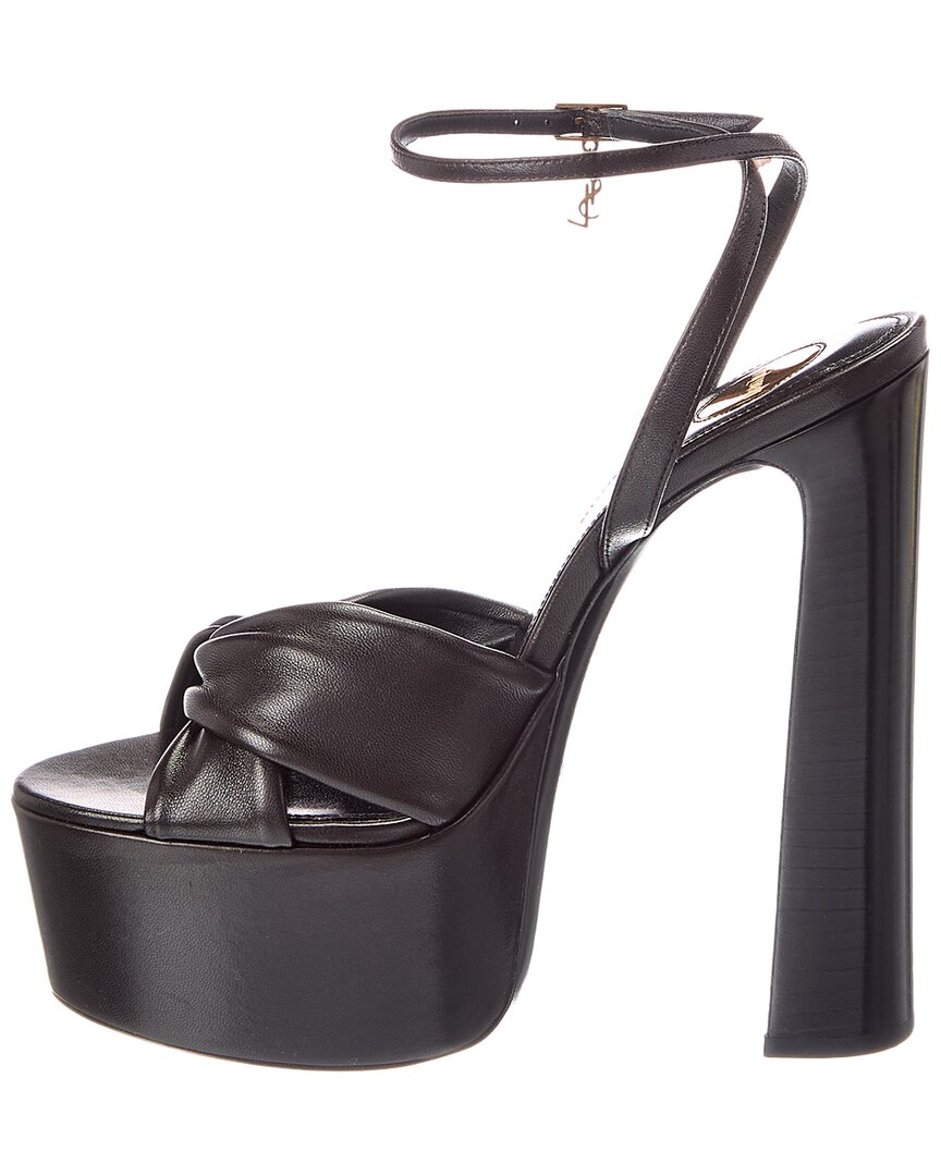 Saint Laurent Plaque Knot 105 Leather Sandal