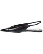 Saint Laurent Babylone Leather Slingback Flat