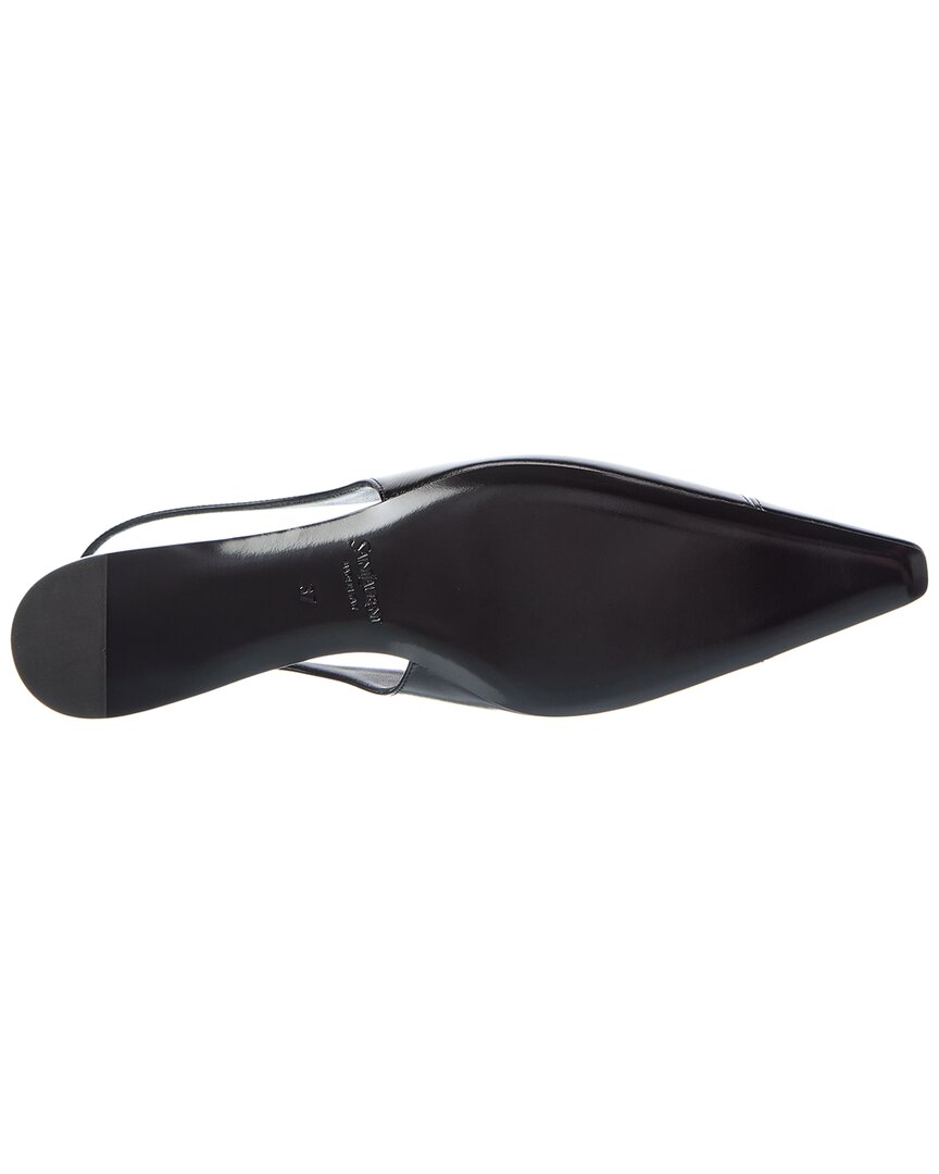 Saint Laurent Babylone Leather Slingback Flat