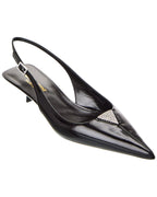 Saint Laurent Cherish 30 Leather Slingback Pump Black