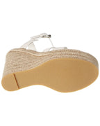 Saint Laurent Tribute 85 Leather Espadrille Wedge Sandal