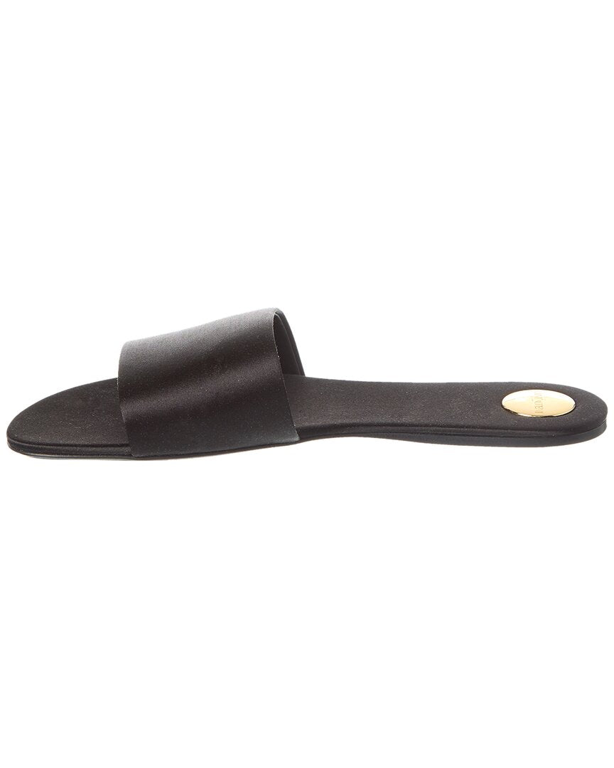 Saint Laurent Carlyle Satin Flat Sandal