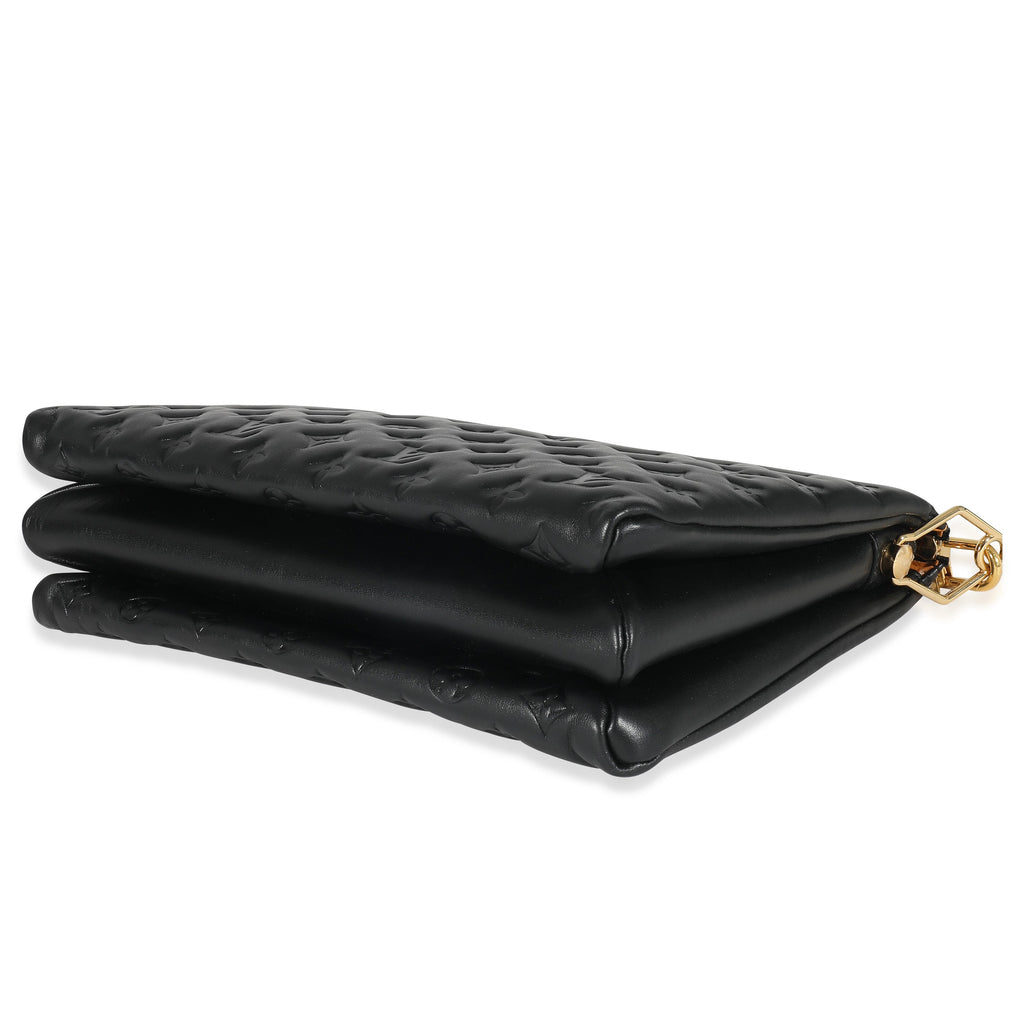 Louis Vuitton Black Monogram Puffy Lambskin Coussin MM