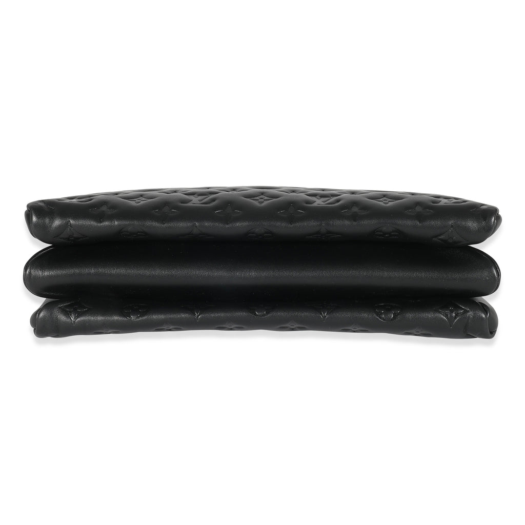 Louis Vuitton Black Monogram Puffy Lambskin Coussin MM