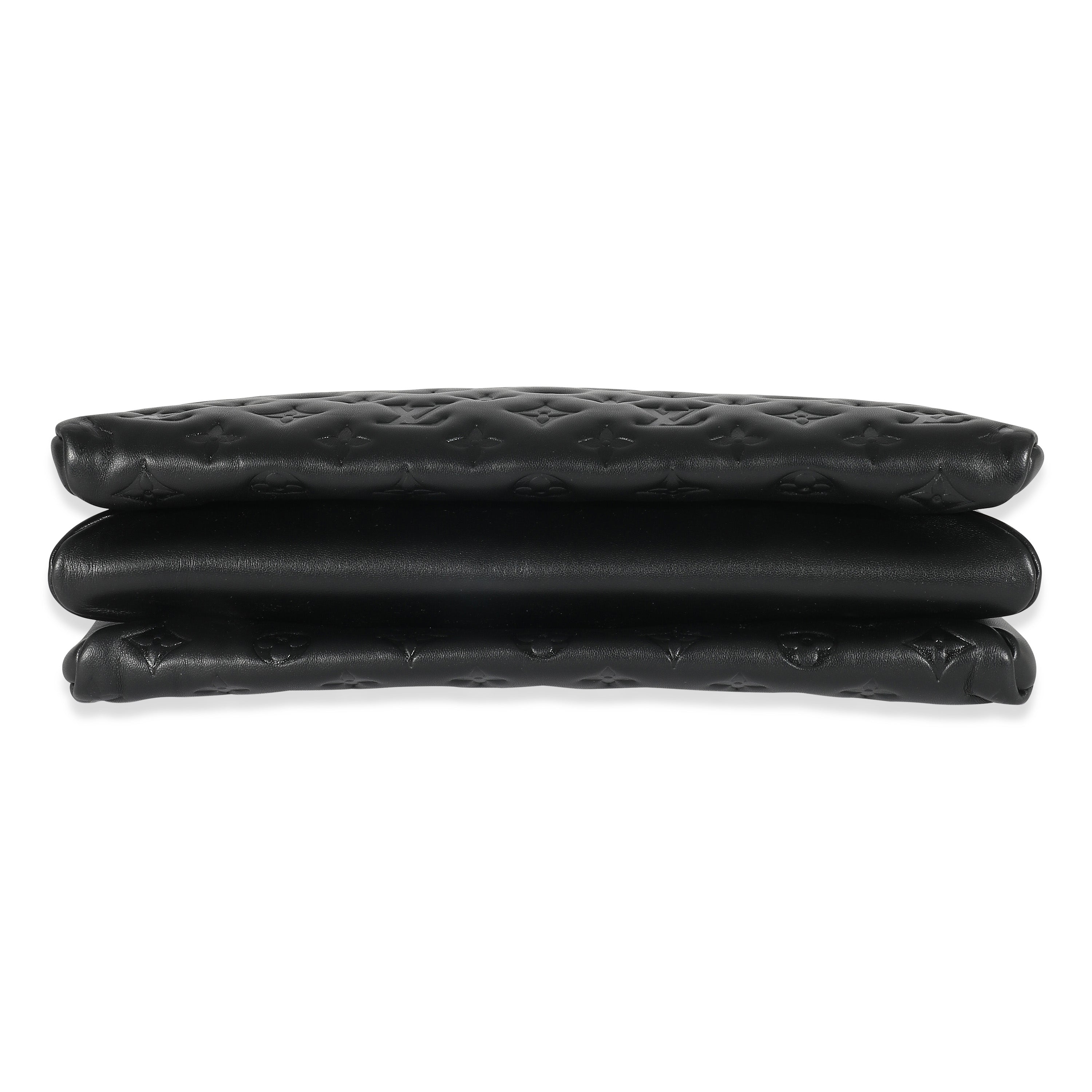 Louis Vuitton Black Monogram Puffy Lambskin Coussin MM