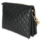 Louis Vuitton Black Monogram Puffy Lambskin Coussin MM