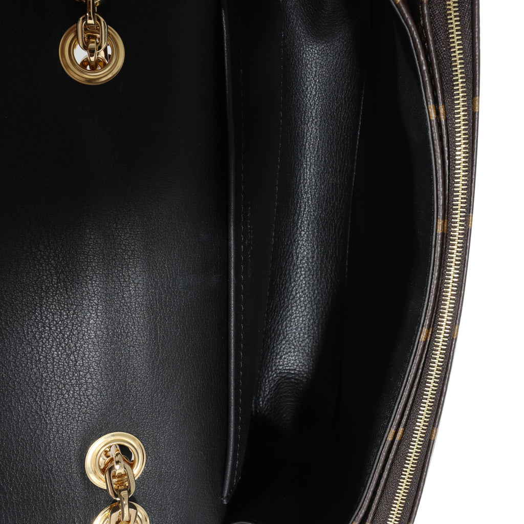 Louis Vuitton Louis Vuitton Black Leather Monogram Canvas Marceau Bag