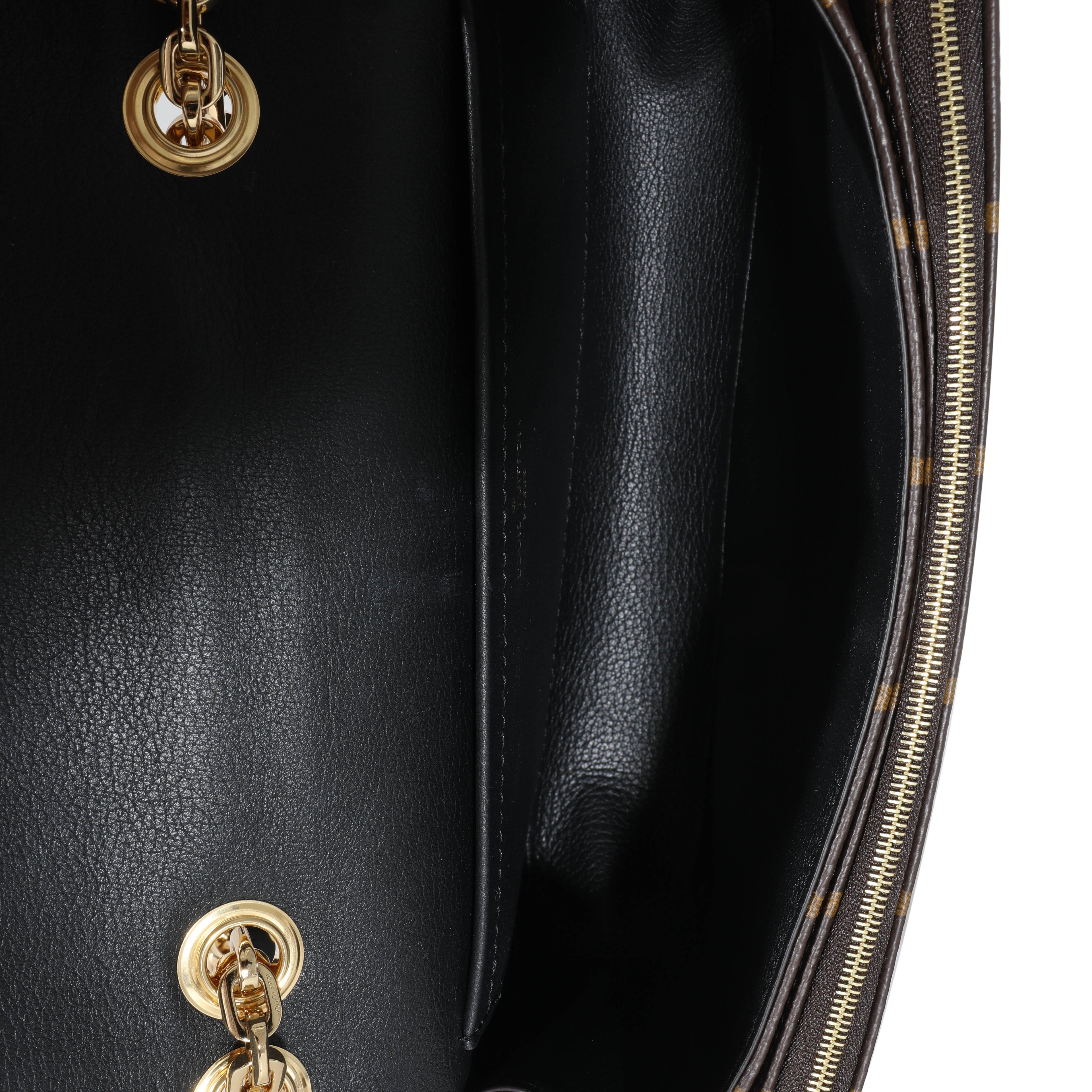 Louis Vuitton Louis Vuitton Black Leather Monogram Canvas Marceau Bag