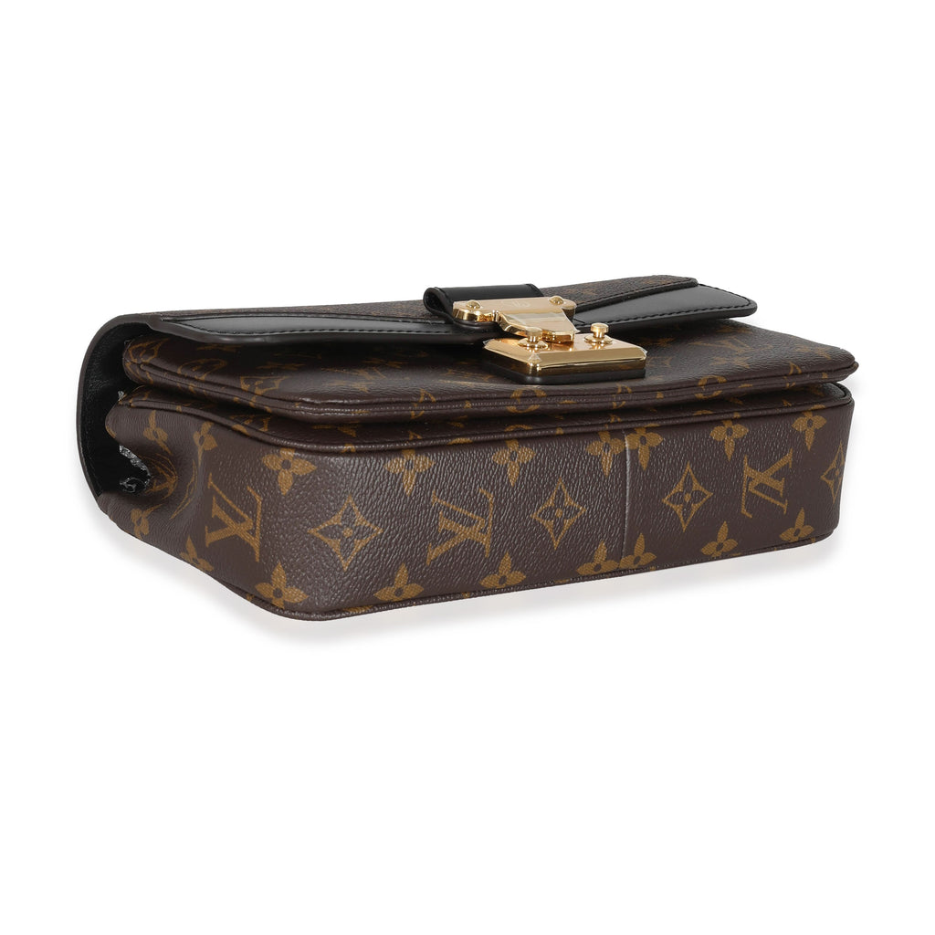 Louis Vuitton Louis Vuitton Black Leather Monogram Canvas Marceau Bag
