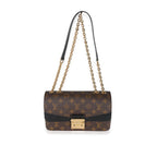 Louis Vuitton Louis Vuitton Black Leather Monogram Canvas Marceau Bag