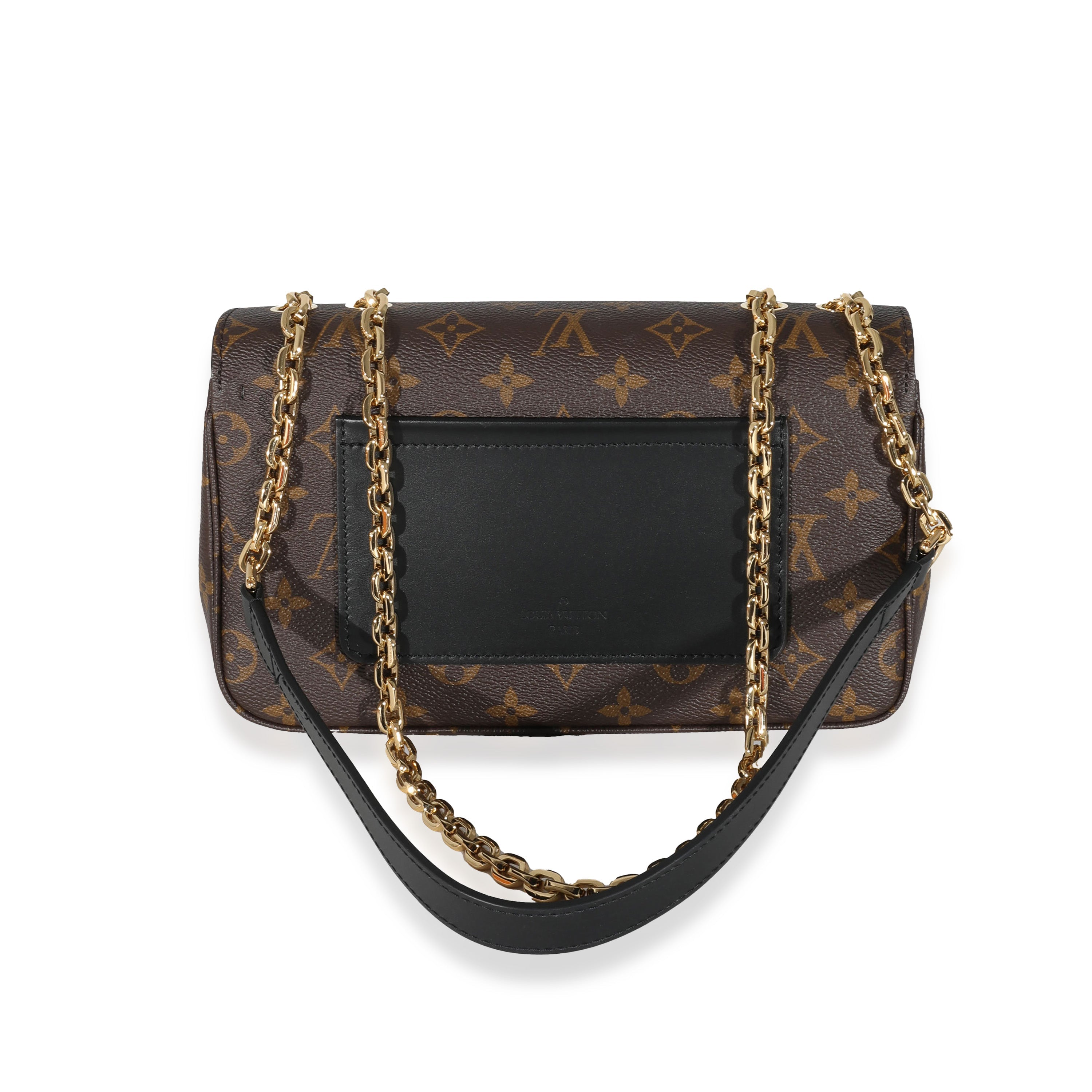 Louis Vuitton Louis Vuitton Black Leather Monogram Canvas Marceau Bag