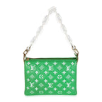 Louis Vuitton Louis Vuitton Green White Puffy Lambskin Monogram Coussin PM