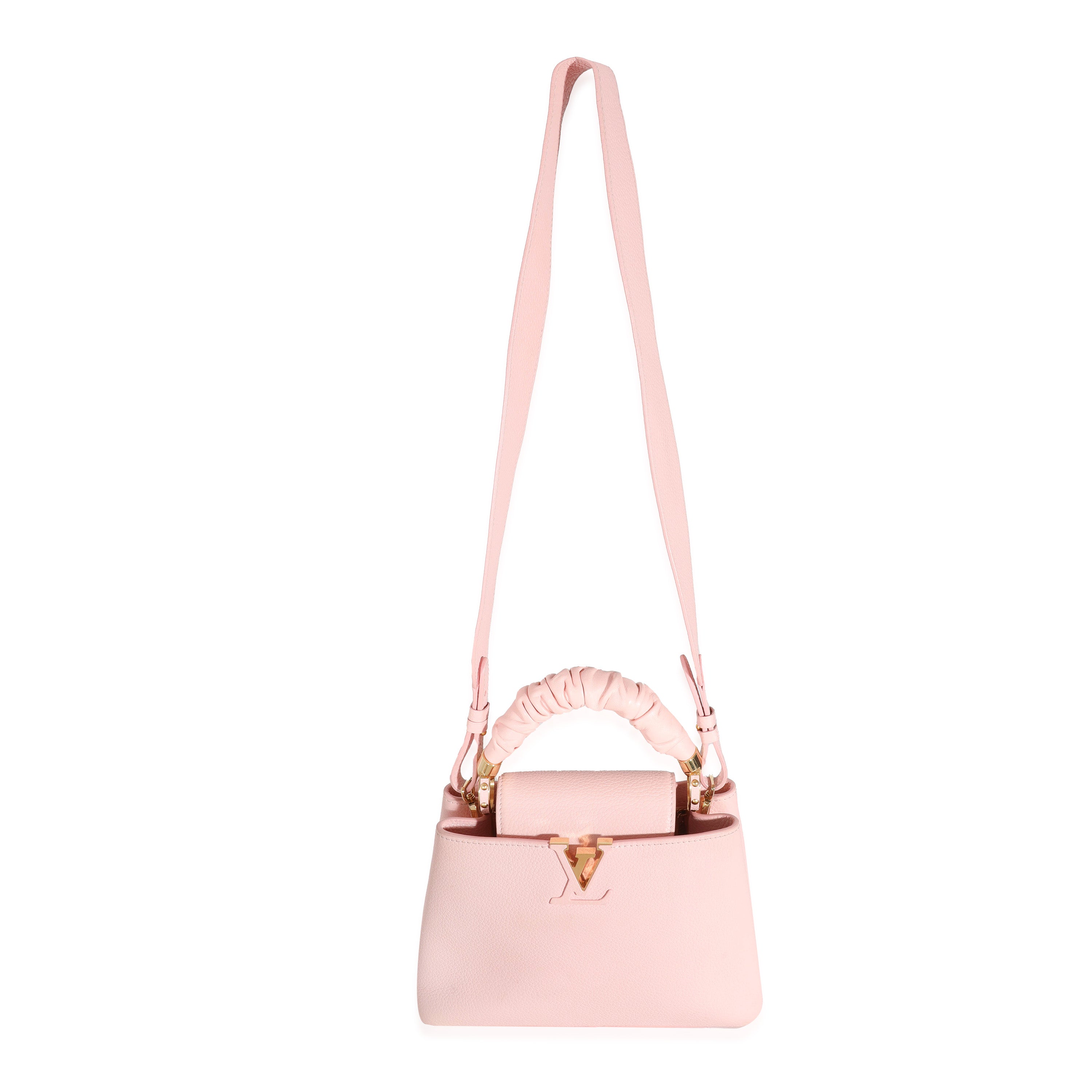Louis Vuitton Louis Vuitton Bubble Gum Pink Taurillon Scrunchie Capucines BB