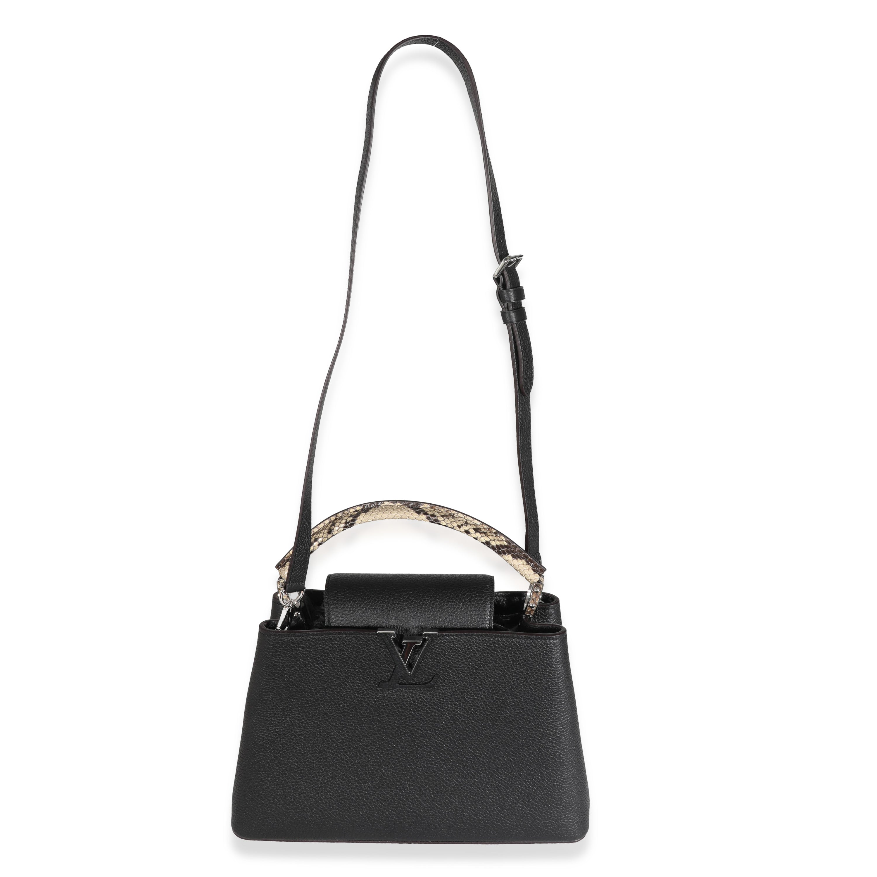 Louis Vuitton Louis Vuitton Black Taurillon Python Capucines PM