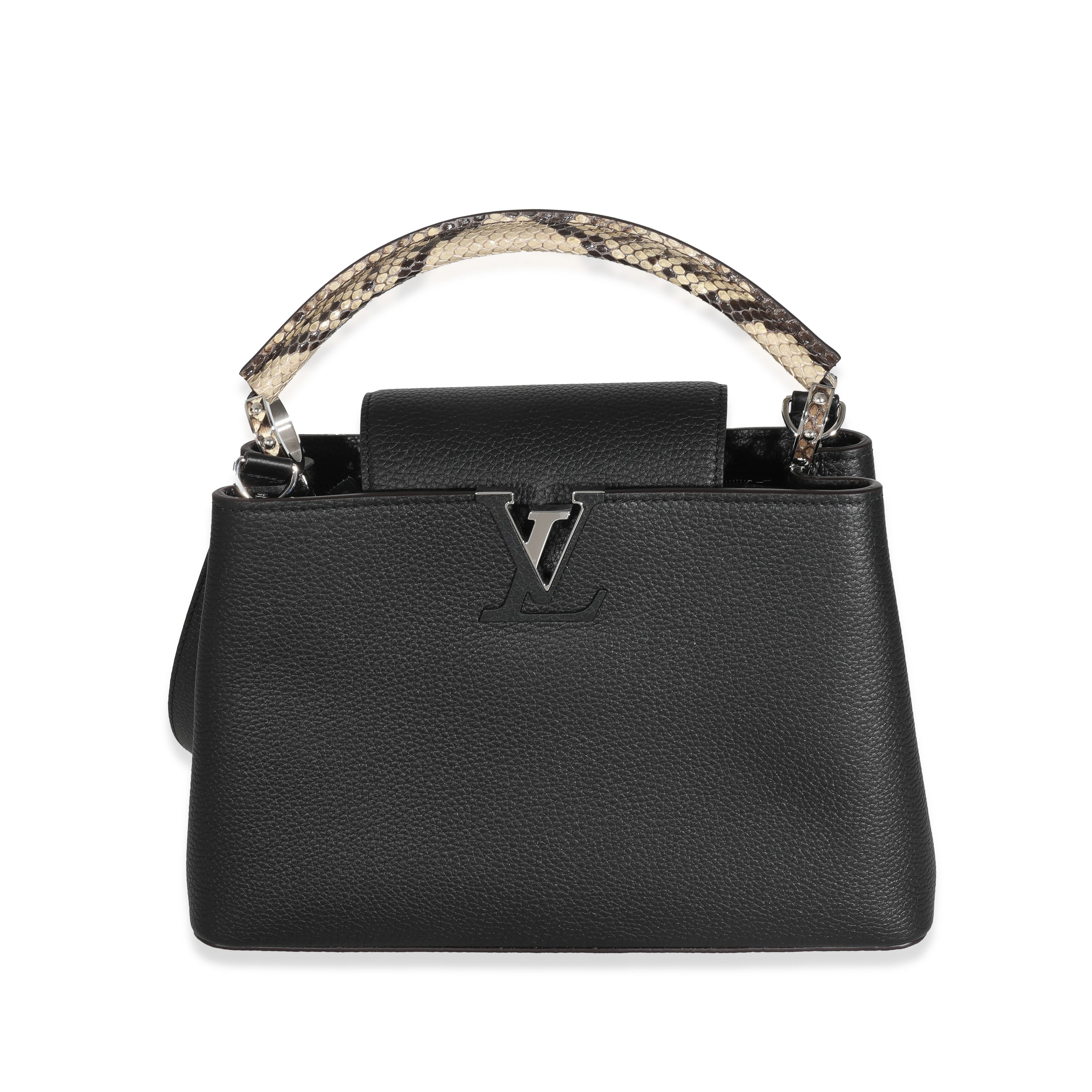 Louis Vuitton Louis Vuitton Black Taurillon Python Capucines PM