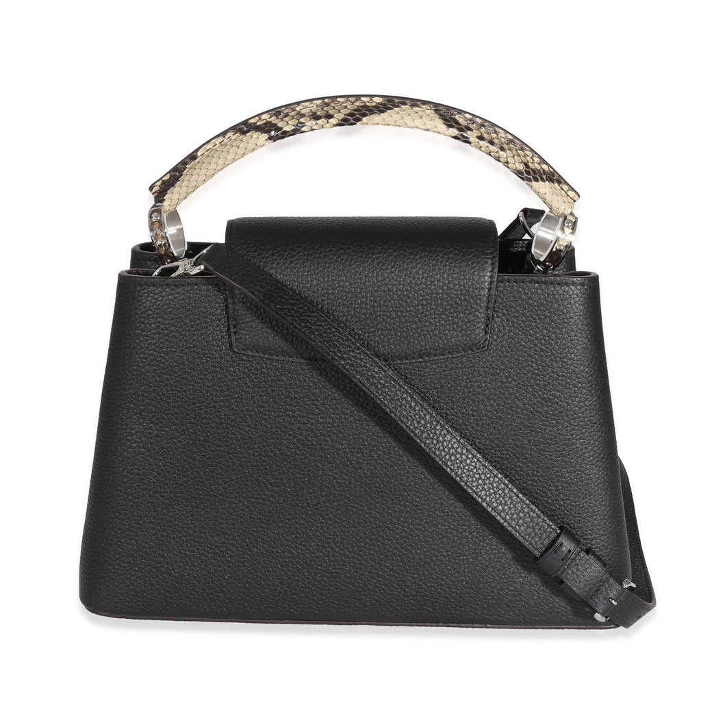Louis Vuitton Louis Vuitton Black Taurillon Python Capucines PM