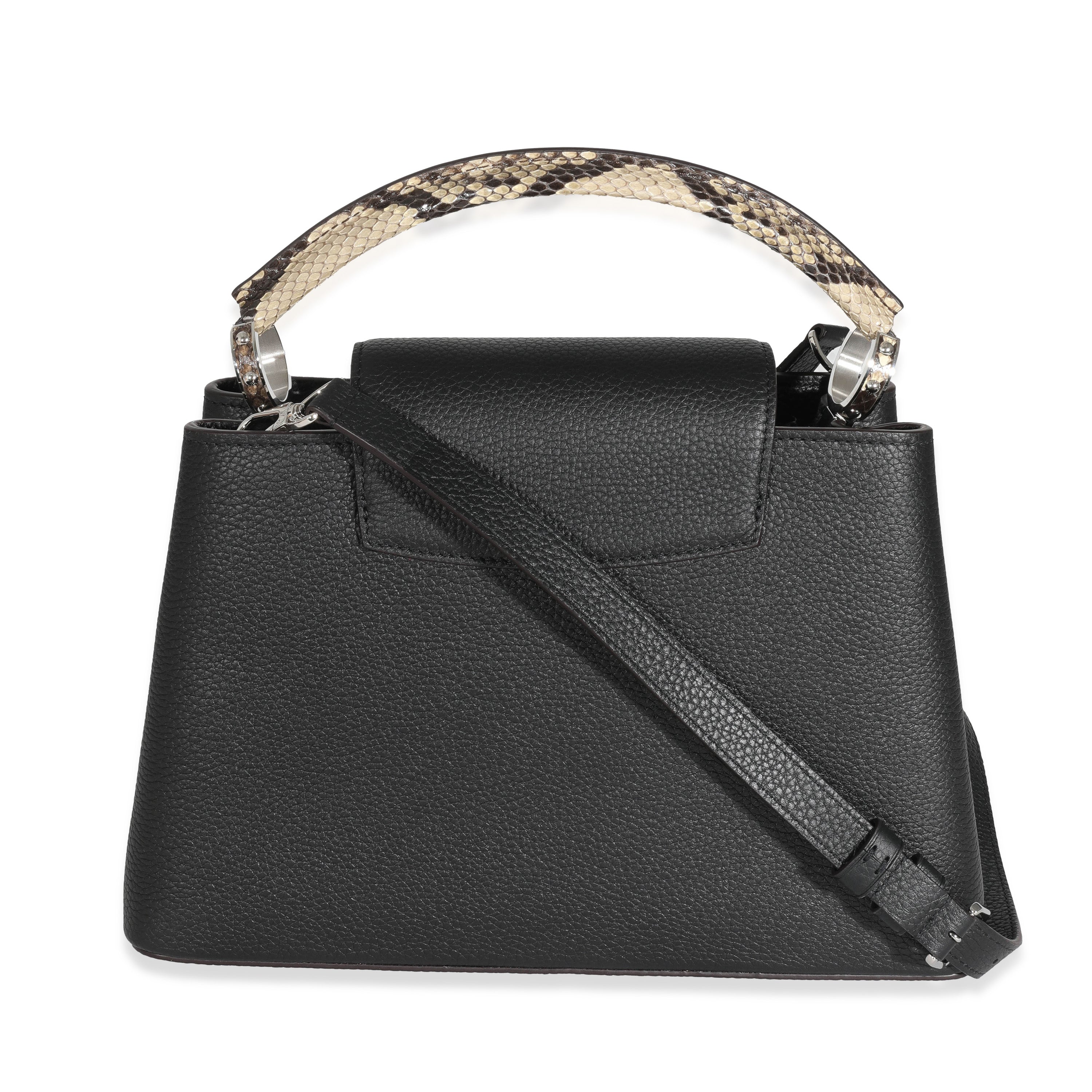 Louis Vuitton Louis Vuitton Black Taurillon Python Capucines PM