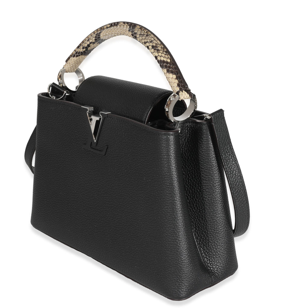 Louis Vuitton Louis Vuitton Black Taurillon Python Capucines PM