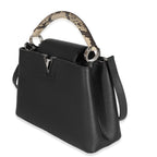 Louis Vuitton Louis Vuitton Black Taurillon Python Capucines PM