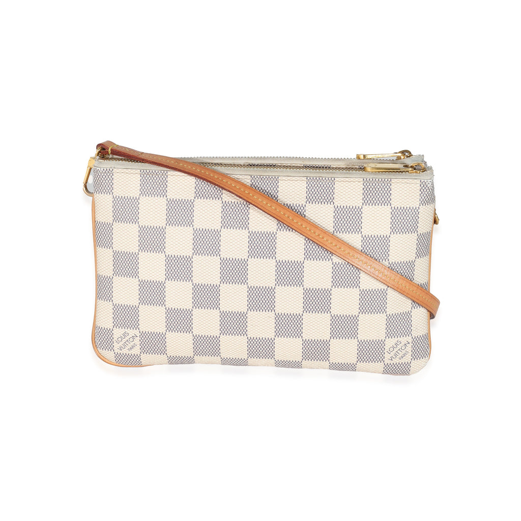 Louis Vuitton Louis Vuitton Damier Azur Canvas Double Zip Pochette