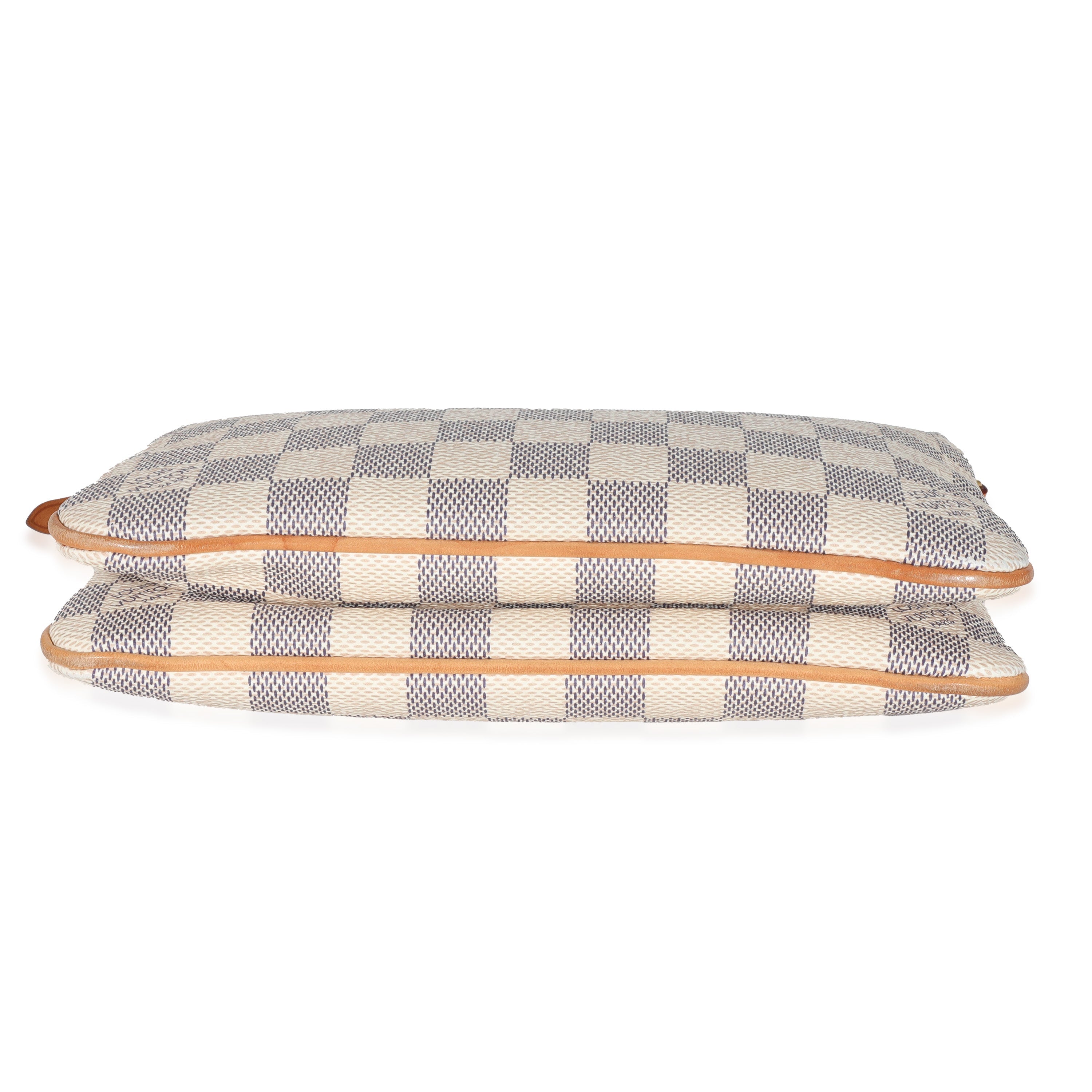 Louis Vuitton Louis Vuitton Damier Azur Canvas Double Zip Pochette