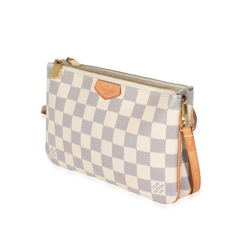 Louis Vuitton Louis Vuitton Damier Azur Canvas Double Zip Pochette
