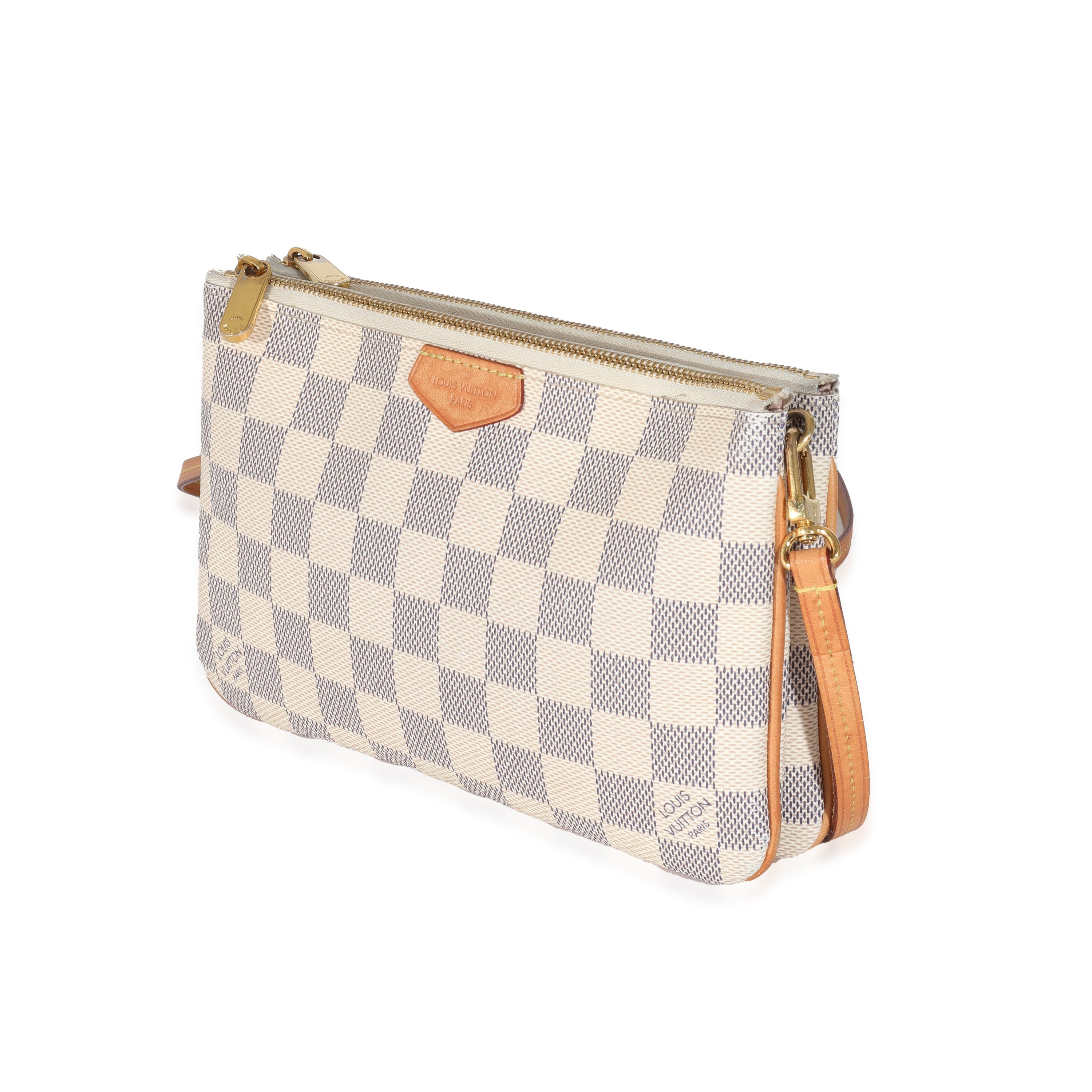 Louis Vuitton Louis Vuitton Damier Azur Canvas Double Zip Pochette