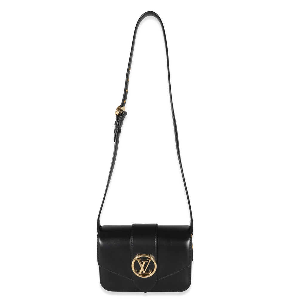 Louis Vuitton Louis Vuitton Black Smooth Calfskin LV Pont 9 MM